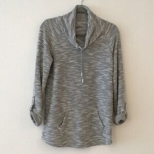 Style & Co. Sport Cowl Neck Pullover Gray Sz M